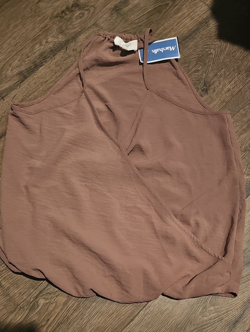 NWT Olive & Oak Tan Wrap-Style Halter Camisole Small Blouse Top